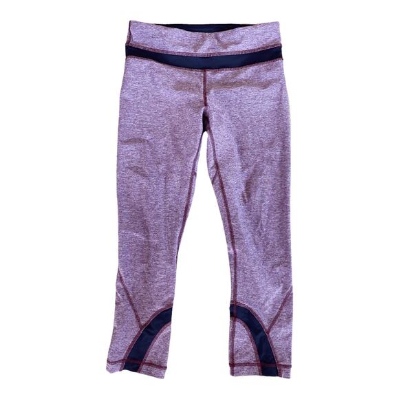 EUC Lululemon Luxtreme Zip Pocket Leggings Purple Pink Size 4 - Picture 1 of 4